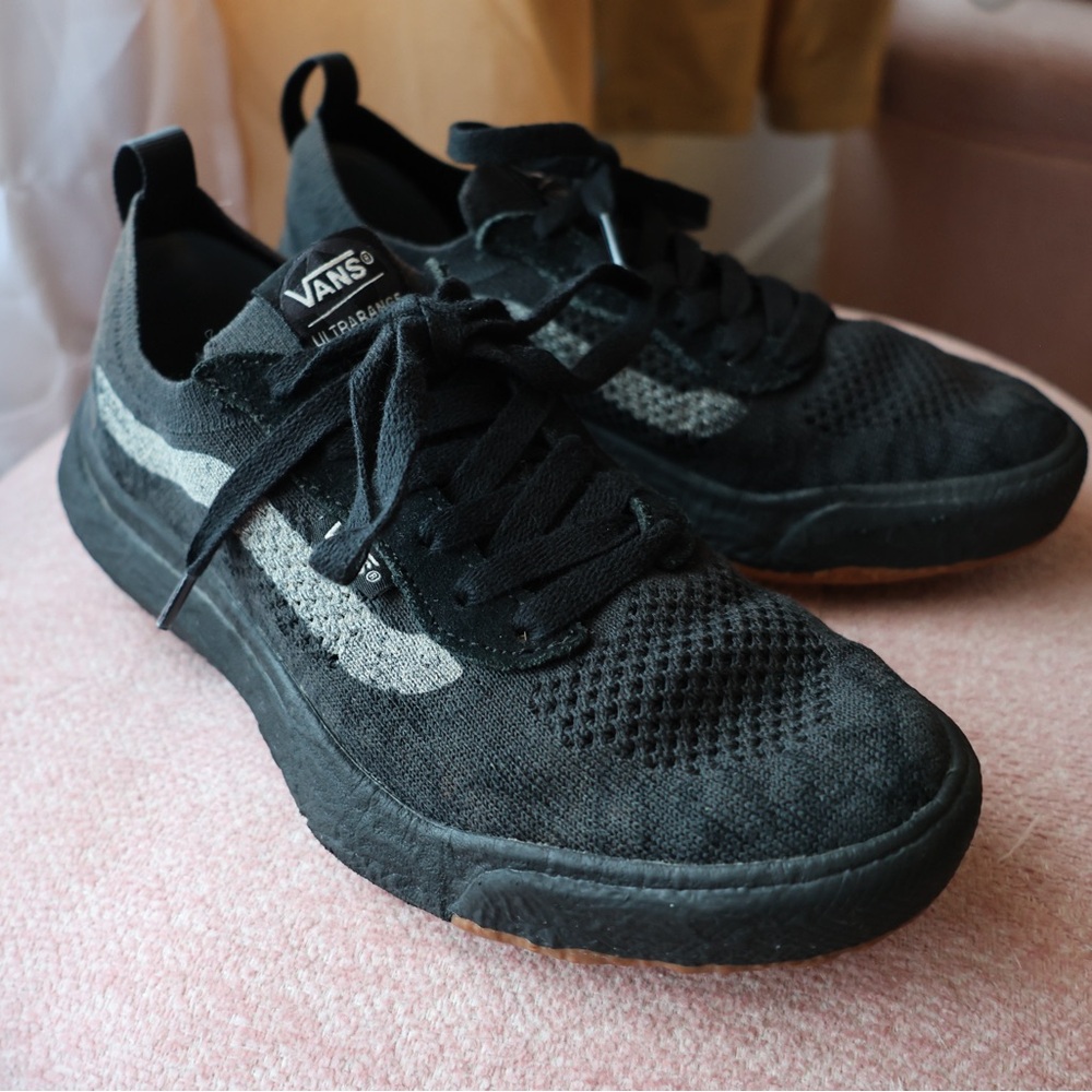 Vans Black Mesh Sneakers, Women’s 8